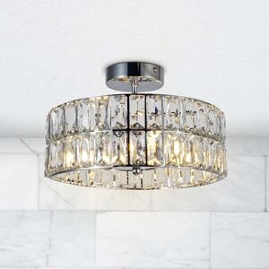 Haley 4 Light Polished Chrome Bathroom Crystal Ceiling Light